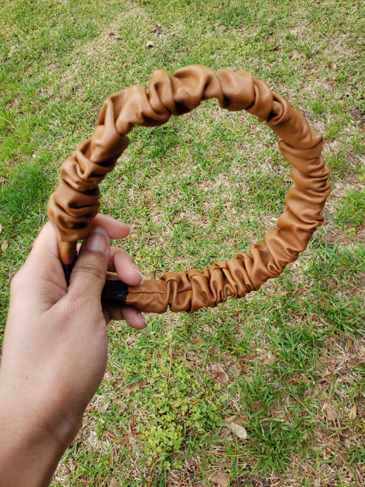Scrunched Leather Headbands