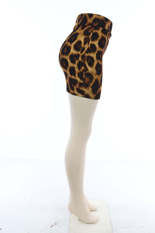 Leopard High Waist Mini Skirt