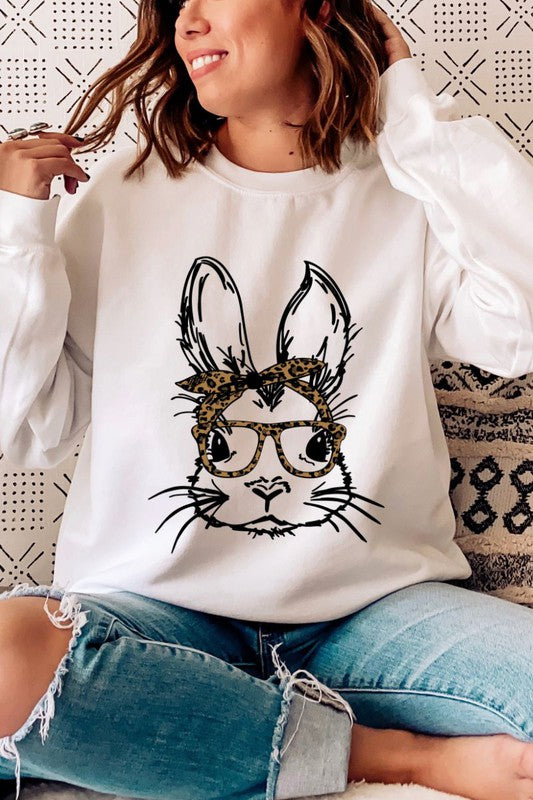 Leopard Glasses Bunny Sweatshirt